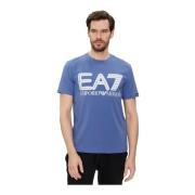 Logo Katoenen T-shirt - Korte Mouw Emporio Armani EA7 , Blue , Heren