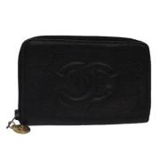 Pre-owned Leather key-holders Chanel Vintage , Black , Dames