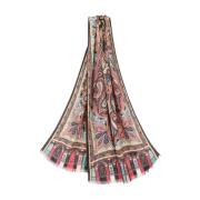 Zijden Kasjmier Sjaal met Paisley Print Etro , Multicolor , Dames