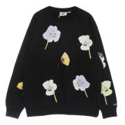 Bloemenprint Crewneck Sweatshirt Zwart Obey , Black , Heren