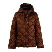 Gewatteerde damesjas met capuchon bruin Husky Original , Brown , Dames