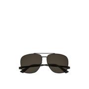 Leon Metal Aviator Zonnebril Vrouwen Saint Laurent , Black , Unisex