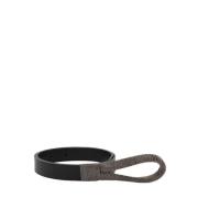 Zwarte leren riem met kettinglus Orciani , Black , Dames