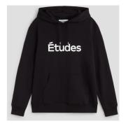 Oversized hoodie met kangoeroezak Études , Black , Heren