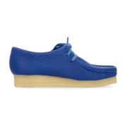 Bright Blue Leather Wallabee Lifestyle Schoen Clarks , Blue , Dames