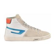 Leren Sneakers met Rubberen Zool Diesel , White , Heren