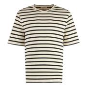 Geribbelde kraag katoenen ronde hals T-shirt Jil Sander , Beige , Here...