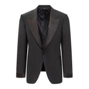 Zwarte Single-Breasted Blazer Tom Ford , Black , Heren