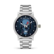 Roestvrijstalen grijs horloge met blauwe wijzerplaat Police , Gray , H...