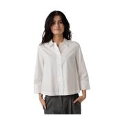 Elegante Geknipte Blouse met Klassieke Kraag Windsor , White , Dames