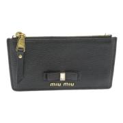 Pre-owned Leather wallets Miu Miu Pre-owned , Black , Dames