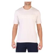 Geborduurd Logo Katoenen T-shirt Aeronautica Militare , White , Heren