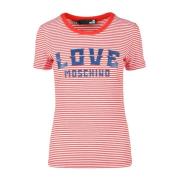 Katoen Elastaan T-shirt Love Moschino , Multicolor , Dames