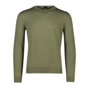 Groene Ronde Hals Wollen Trui Hugo Boss , Green , Heren