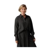 Elegante Blouse met Knoopsluiting Pomandère , Gray , Dames