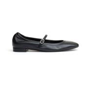 Zwarte leren ballerina met bandje Stuart Weitzman , Black , Dames