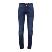 Donkerblauwe 5-Pocket Zomer Jeans Pierre Cardin , Blue , Heren