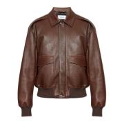 Leren jas Salvatore Ferragamo , Brown , Heren