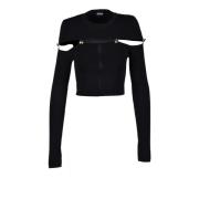 Elegante Gebreide Top Versace Jeans Couture , Black , Dames