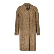 Jacquard Jas met FF Print Fendi , Beige , Dames