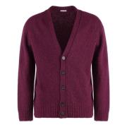 Heather Effect Cashmere Cardigan Malo , Purple , Heren