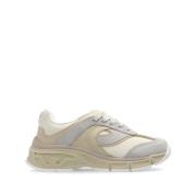 Beige Suède Panel Sneakers Emporio Armani , Beige , Heren