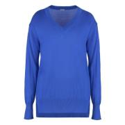 Kasjmier Zijden Pullover met Zijsplitten Malo , Blue , Dames