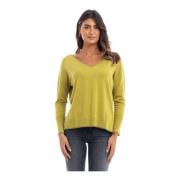 V-hals T-shirt met lurex inzet Liu Jo , Green , Dames