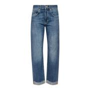 Hoge Taille Straight Leg Jeans Roy Roger's , Blue , Dames