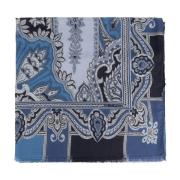 Kasjmier sjaal met decoratief patroon Etro , Blue , Heren