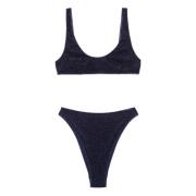 Sportieve Lurex Bh en Onderkant Set Oseree , Blue , Dames