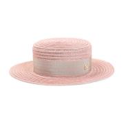 Beige Bunker Kiki Straw Hat Maison Michel , Pink , Dames