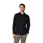 Shirt met vierkante structuur en voorzak Clean Cut , Black , Heren