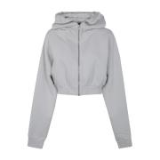 Rice Cropped Full Zip Jas Entire Studios , Gray , Dames