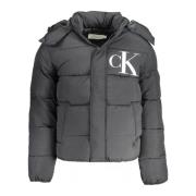 Zwarte jas met afneembare capuchon Calvin Klein , Black , Heren