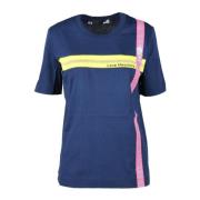 Katoenen T-shirt met Stijlvol Ontwerp Love Moschino , Blue , Dames