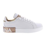 Portofino Sneaker Wit/Goud Dolce & Gabbana , White , Dames