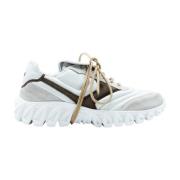 Witte Leren Sneaker Modern Ontwerp Pantofola d'Oro , White , Heren