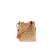 Hobo tas van canvas en leer met Insignia zegel Carolina Herrera , Brow...