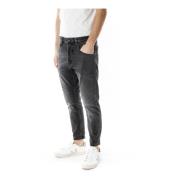 Mid Waist Tapered Fit Jeans Gabba , Gray , Heren