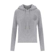 Parel/Ivoor Gebreide Hoodie Elisabetta Franchi , Gray , Dames