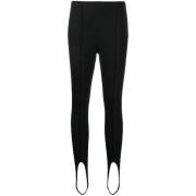 Casual Zwarte Leggings met Polyester Polo Ralph Lauren , Black , Dames