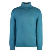 Cashmere blend turtleneck sweater Malo , Blue , Heren