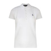 Geborduurd Katoenen Polo Shirt Polo Ralph Lauren , White , Dames