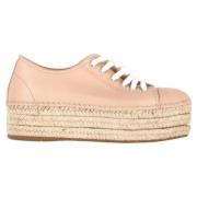 Pre-owned Leather sneakers Miu Miu Pre-owned , Pink , Dames