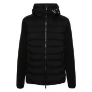 Hoodie met logopatch Moncler , Black , Heren