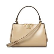 Eleanor Mini Leren Handtas Tory Burch , Beige , Dames