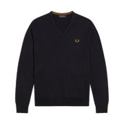 Blauwe Pullover Sweatshirt Aw24 Stijl Fred Perry , Blue , Heren