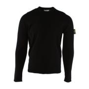 Zwarte Katoenen Trui Stone Island , Black , Heren