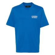 Blauwe T-shirts en Polos met Logo Amiri , Blue , Heren